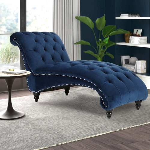 Rosdorf Park Delisca Velvet Chaise Lounge & Reviews Wayfair